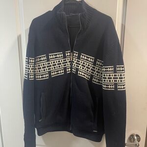 Zegna Sport Men's Black Patterned Sweater No Size Tags PTP 21 S/M